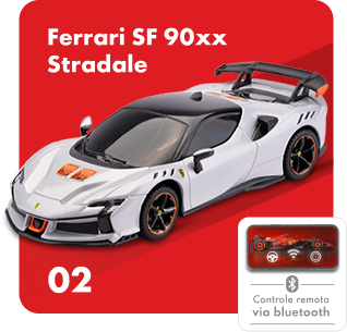 Ferrari SF 90xx Stradale, miniatura com controle remoto via Bluetooth